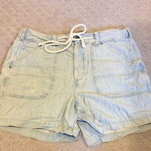 We The Free Light Blue Jean Shorts with Drawstring